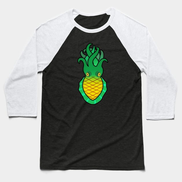 Pineapple Octopus Baseball T-Shirt by Vendible Vault